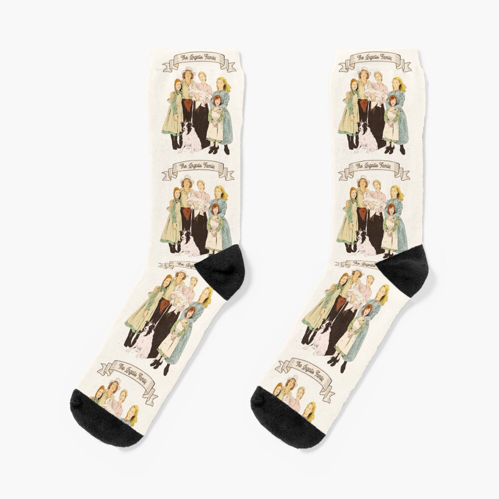 Colorful The Ingalls family in the Little house on the prairie Socks