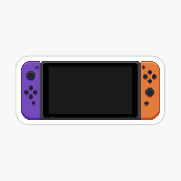 nintendo switch with purple and orange joycons