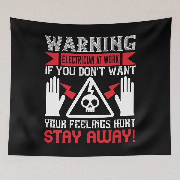 Item preview, Electrician Warning designed and sold by MonkeyBusinessC.
