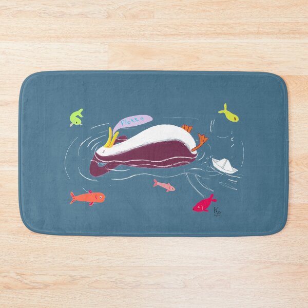 Illustration Penguin floats Bath Mat
