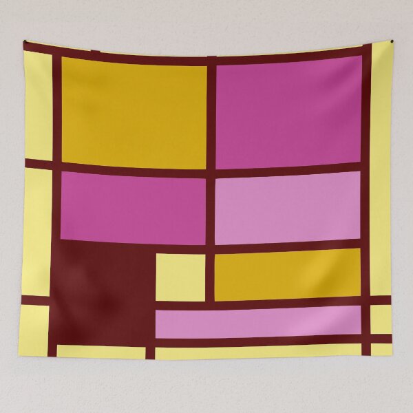 Item preview, Mondrian style design yellow fuchsia designed and sold by aapshop.