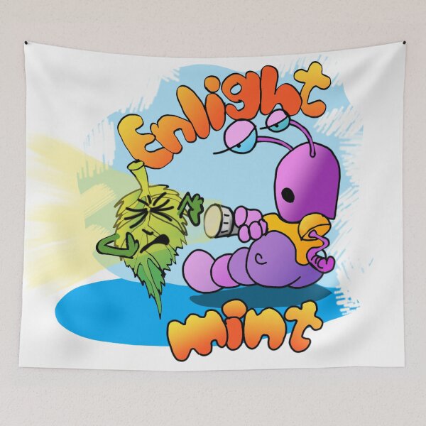 Item preview, Mint leaf to which a snail lights with a flashlight. It reads enlight mint designed and sold by manuelunsui.
