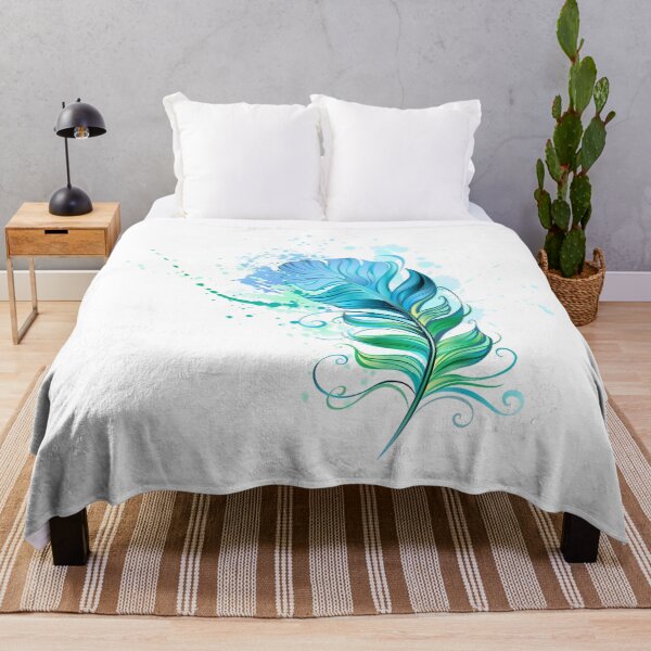 Item preview, Abstract Green Feather Watercolor color-splash designed and sold by Logic72.