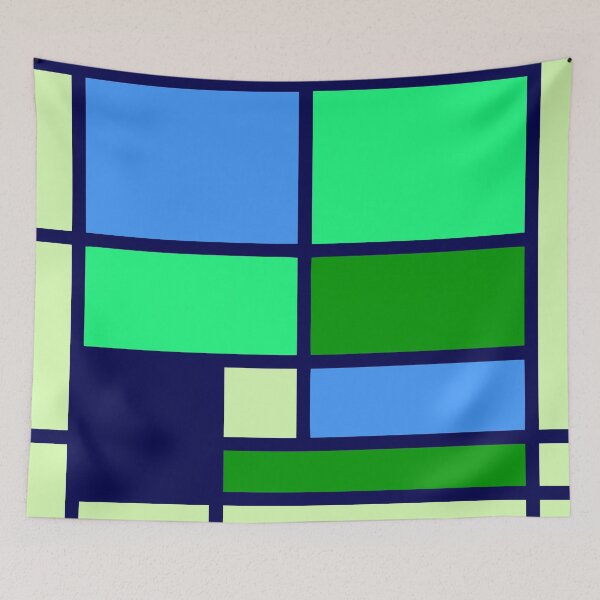 Item preview, Mondrian style design blue green designed and sold by aapshop.
