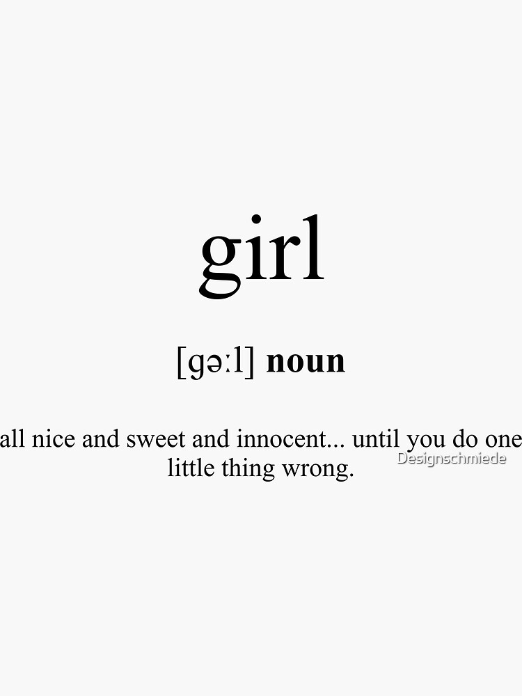 "Girl Definition Dictionary Collection" Sticker for Sale by Designschmiede Redbubble