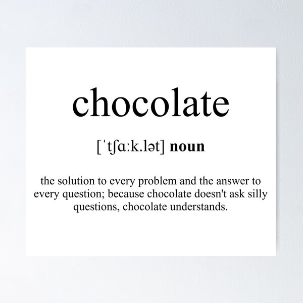 Artikel-Vorschau von Chocolate (Schokolade) Definition | Dictionary Collection, designt und verkauft von Designschmiede.