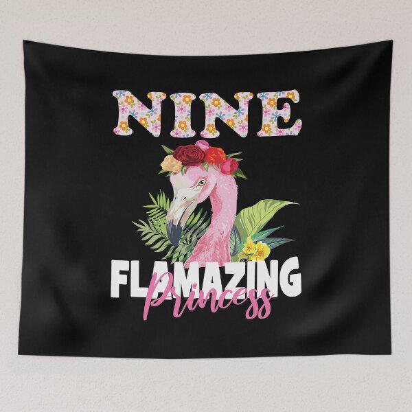 Item preview, Nine Flamazing Princess 9th Girls Birthday 9 Years Old design designed and sold by Grabitees.