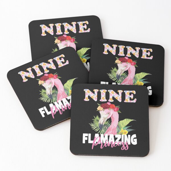 Item preview, Nine Flamazing Princess 9th Girls Birthday 9 Years Old design designed and sold by Grabitees.