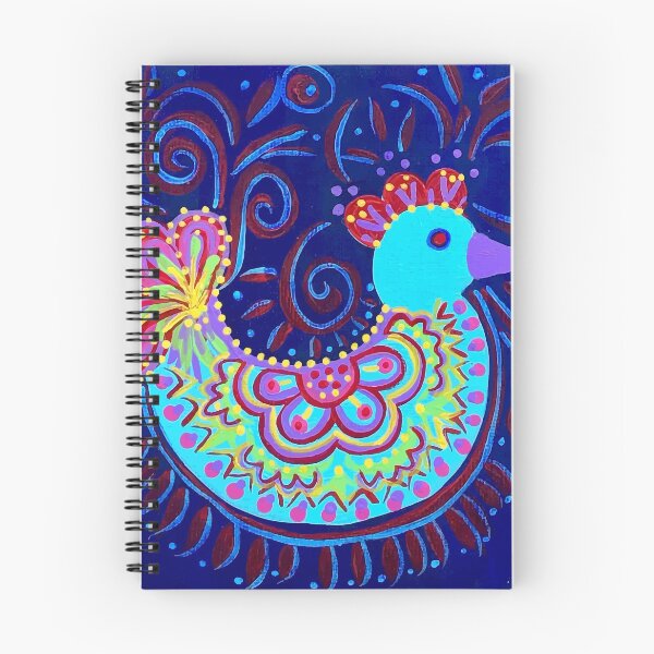 Item preview, Little Folk Art Hen. Blue Chicken. designed and sold by ROSEBLUE Orignals.