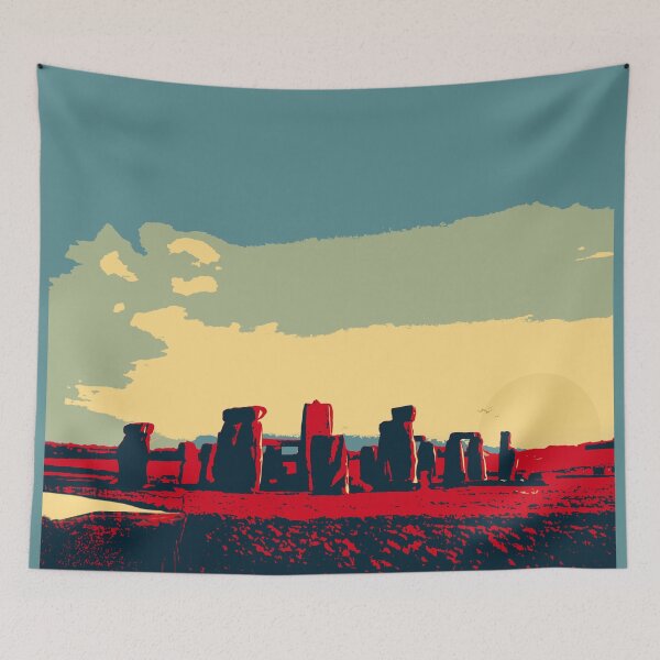 Item preview, Red Stonehenge with Sunset and Birds designed and sold by KALEIDOSCOPE UK.