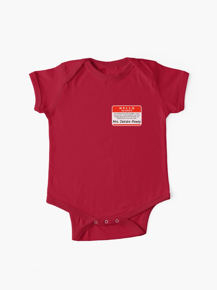 Hello My Name Is Mrs Deirdre Pewty Baby One Piece By a Ace Redbubble Hello My Name Is Mrs Deirdre Pewty Baby One Piece By a Ace Redbubble