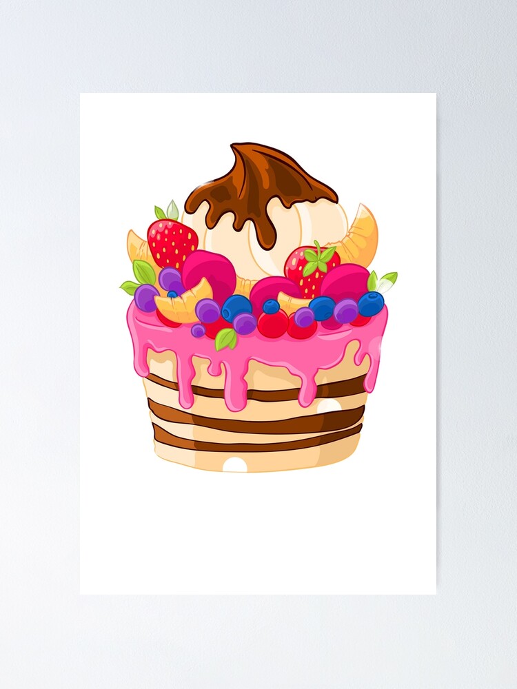 Póster «diseño de canasta de pastel de fruta fresca» de pravin7326 |  Redbubble