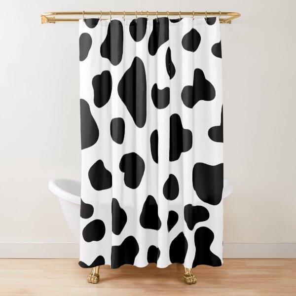 Cute Cow Pattern Black and White Shower Curtain
