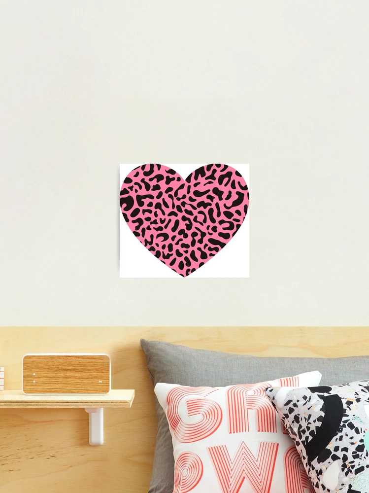 Pink Leopard Print Heart Photographic Print for Sale by anabellstar