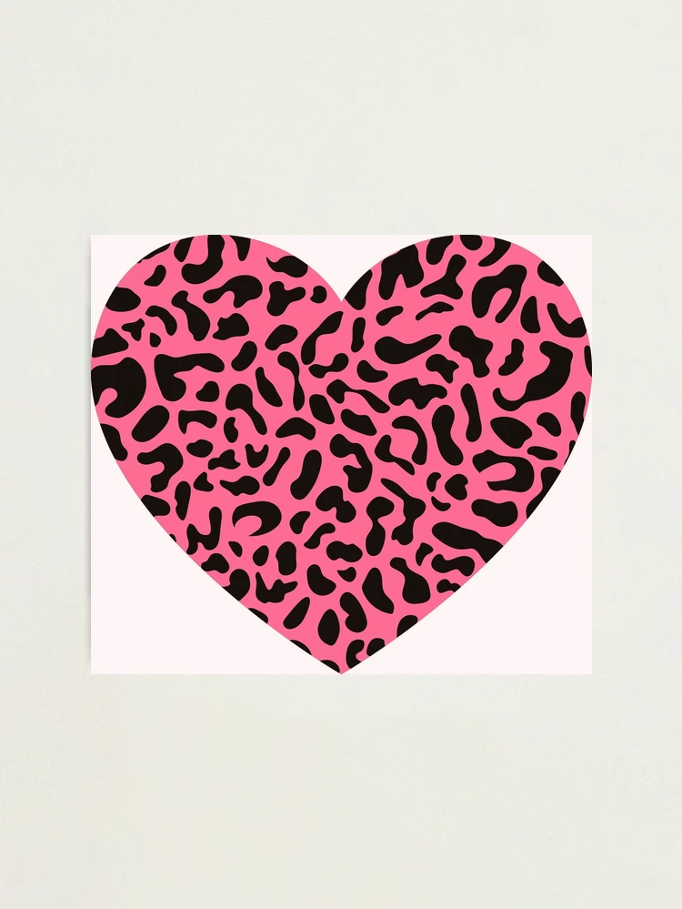 Pink Leopard Print Heart Photographic Print for Sale by anabellstar