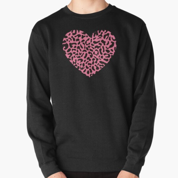 Pink Leopard Print Heart Pullover Sweatshirt for Sale by anabellstar