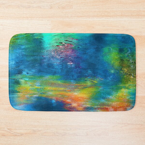 Item preview, Psychedelic Lake Reflections Painting Abstract Landscape designed and sold by livianasgifts.