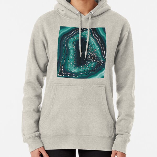 Agate Rose Gold Glitter Glam Night #3 (Faux Glitter) #gem #decor #art Pullover Hoodie