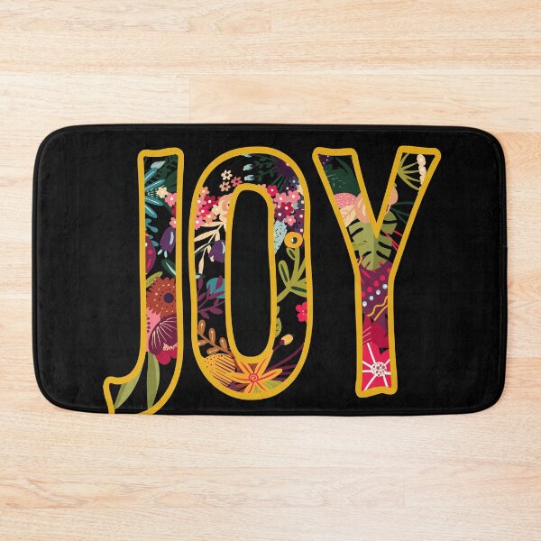 Item preview, JOY (bold letters in bright floral pattern) designed and sold by Ofeefee.