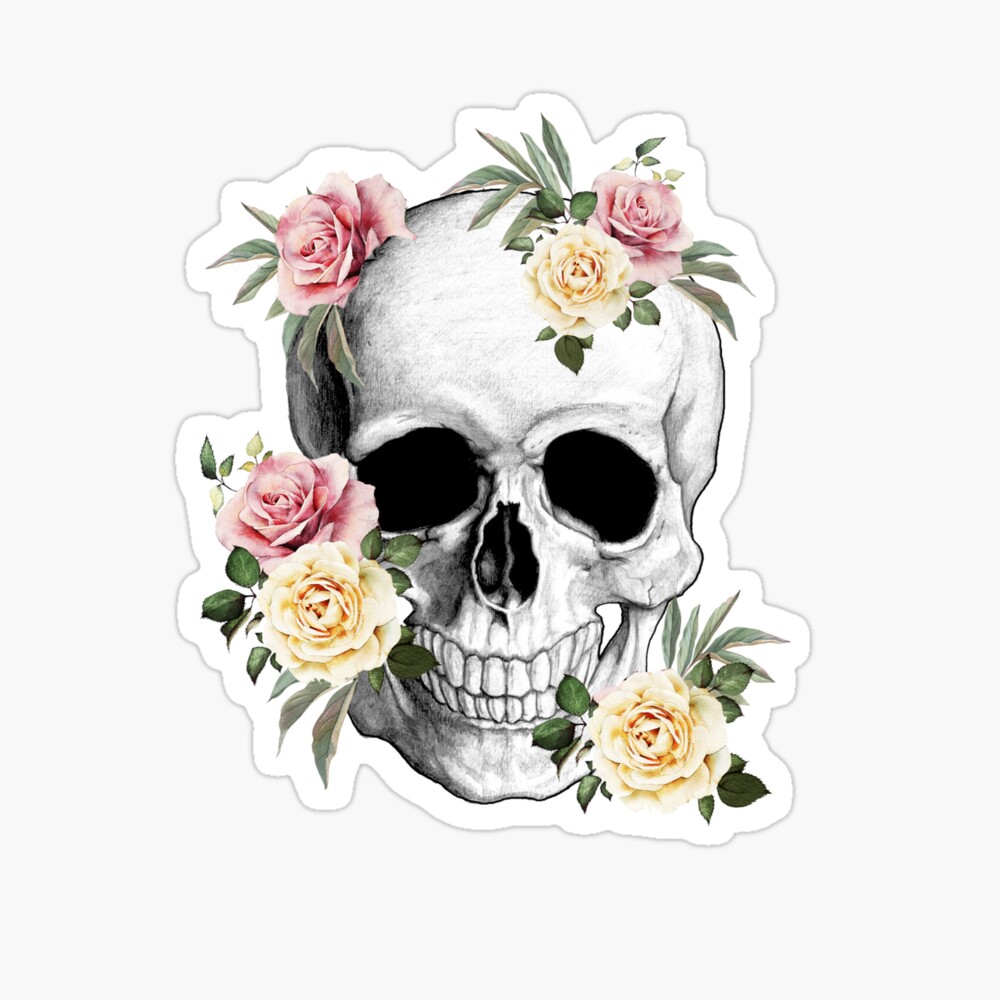 skeleton,floral,flower skull, roses