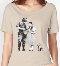 Banksy "Stop and Search" Women's Relaxed Fit T-Shirt