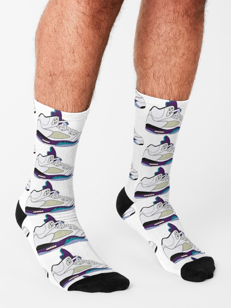 Nike Air Jordan 5 Retro LS Grape White Size 13 Purple Aqua Black XI V VI IV  XIII
