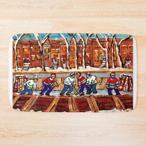 Item preview, MONTREAL WINTER CITY SCENE OUTDOOR HOCKEY GAME CANADIAN ART CAROLE SPANDAU designed and sold by Carole  Spandau.