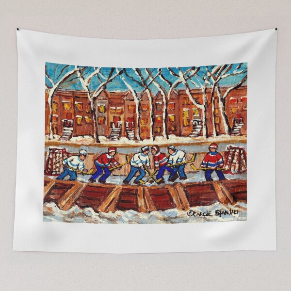 Item preview, MONTREAL WINTER CITY SCENE OUTDOOR HOCKEY GAME CANADIAN ART CAROLE SPANDAU designed and sold by Carole  Spandau.