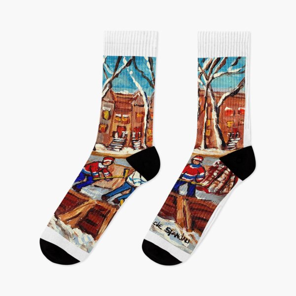 Item preview, MONTREAL WINTER CITY SCENE OUTDOOR HOCKEY GAME CANADIAN ART CAROLE SPANDAU designed and sold by Carole  Spandau.
