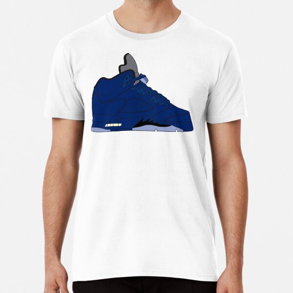 Jordan 5 shop blue suede shirt