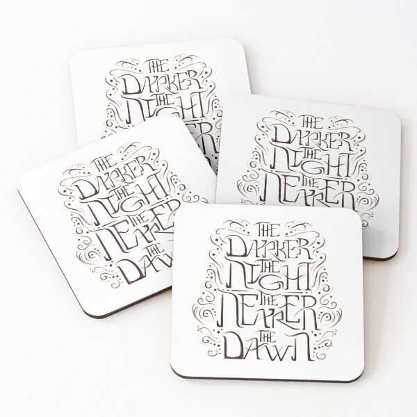 Item preview, The Darker the Night the Nearer the Dawn (black on white) designed and sold by DarumaCreative's Shop.