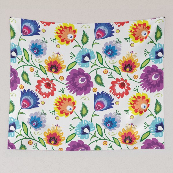 Item preview, Folk Pattern on white designed and sold by FK-UK.