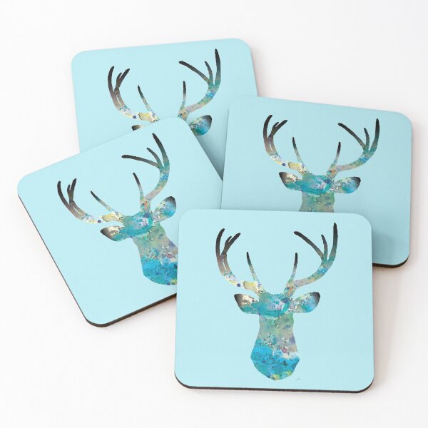 Item preview, Blue Deer - Stag Painting designed and sold by ElfShoppe.