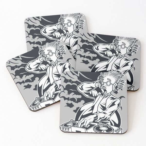 Item preview, Mad Scientist Einstein Dj spinning at Turn Tables Twos designed and sold by GISMOPOP.