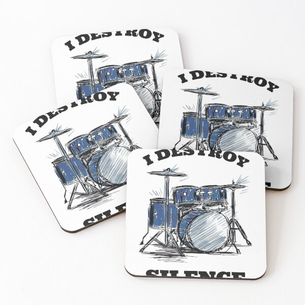 Item preview, Drum Kit T-Shirt Percussionist Destroy Silence Quote T-shirt  designed and sold by Pauloemde.