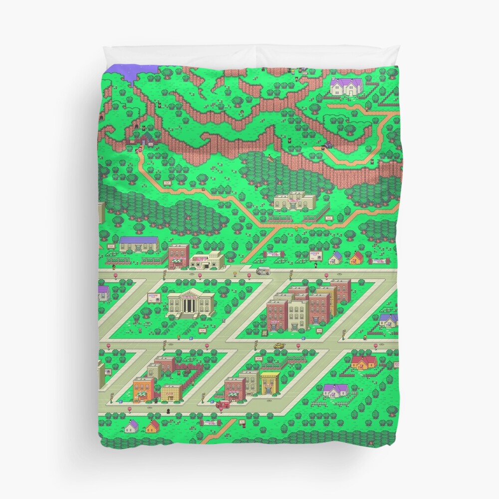 "Earthbound Map" Duvet Cover for Sale by Redbubble