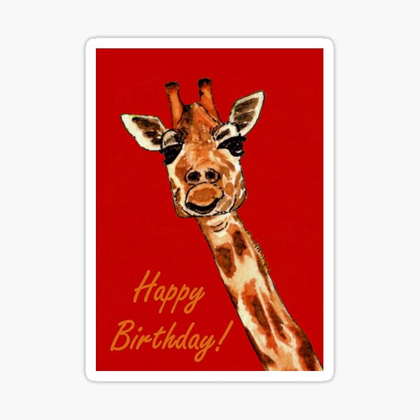 Giraffe - Birthday Card Sticker