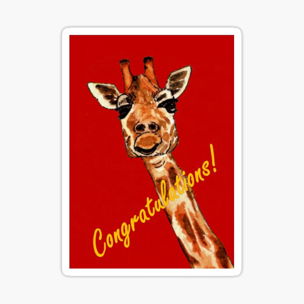 Giraffe - Congratulations Card Sticker
