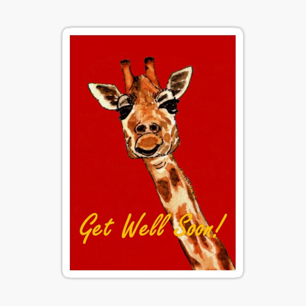 Giraffe - Get Well Soon Card Sticker