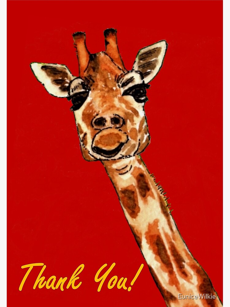 Thumbnail 2 of 2, Greeting Card, Giraffe - Thank You Card designed and sold by EuniceWilkie.