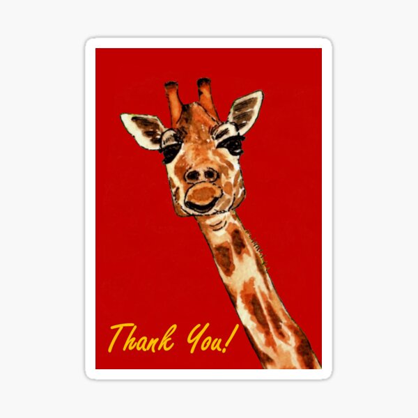 Giraffe - Thank You Card Sticker