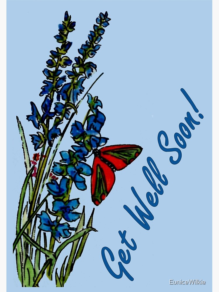 Thumbnail 2 of 2, Greeting Card, Feeling Blue - Get Well Soon Card designed and sold by EuniceWilkie.