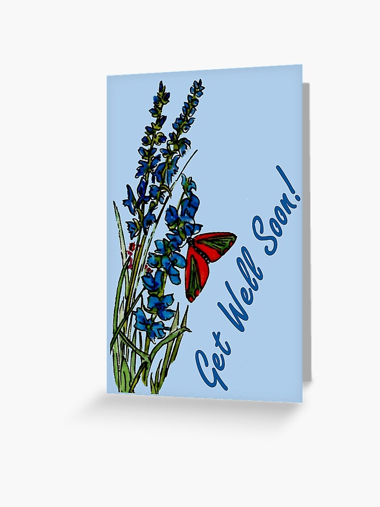 Thumbnail 1 of 2, Greeting Card, Feeling Blue - Get Well Soon Card designed and sold by EuniceWilkie.