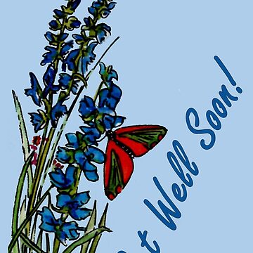 Artwork thumbnail, Feeling Blue - Get Well Soon Card by EuniceWilkie
