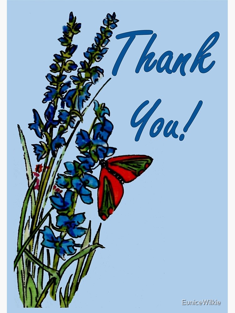 Thumbnail 2 of 2, Greeting Card, Feeling Blue - Thank You Card designed and sold by EuniceWilkie.