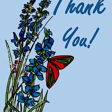 Artwork thumbnail, Feeling Blue - Thank You Card by EuniceWilkie