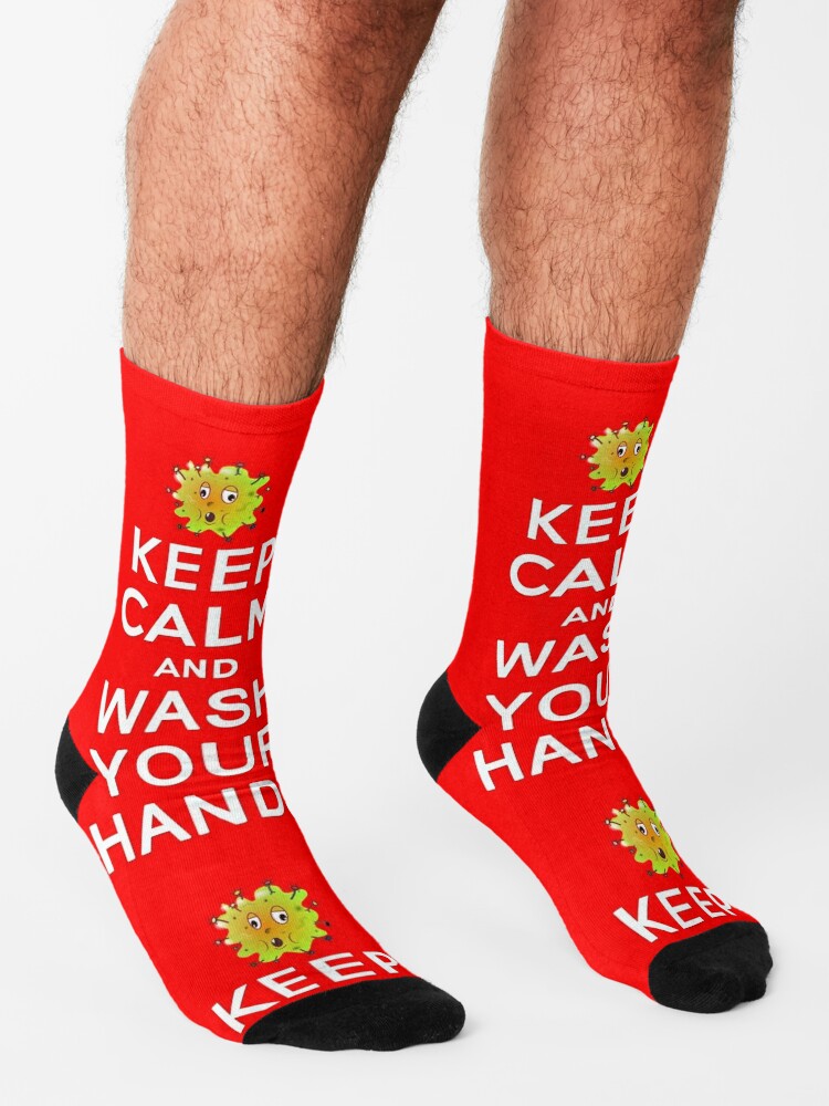 Download "KEEP CALM AND WASH YOUR HANDS" Socks by Greenbaby | Redbubble