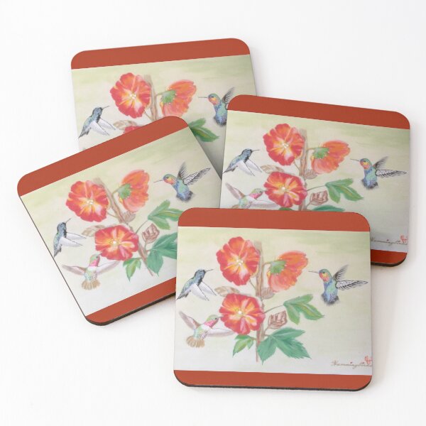Item preview, Hummingbirds eating off flowers designed and sold by JJannmarie.