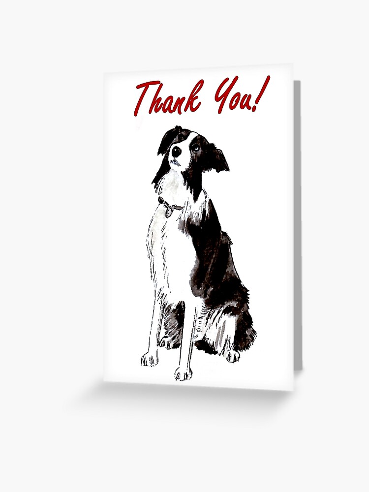 Thumbnail 1 of 2, Greeting Card, Devotion - Border Collie - Thank You Card designed and sold by EuniceWilkie.