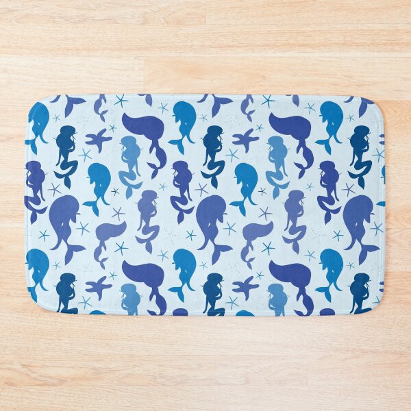 Item preview, Classic Blue Mermaid Stars Seamless Pattern Print Design designed and sold by ClaudiaFlores.